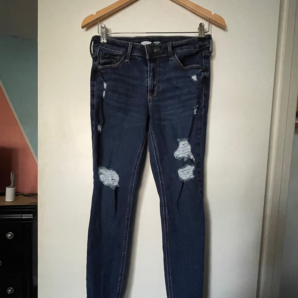 old navy rockstar super skinny warn hardly ever